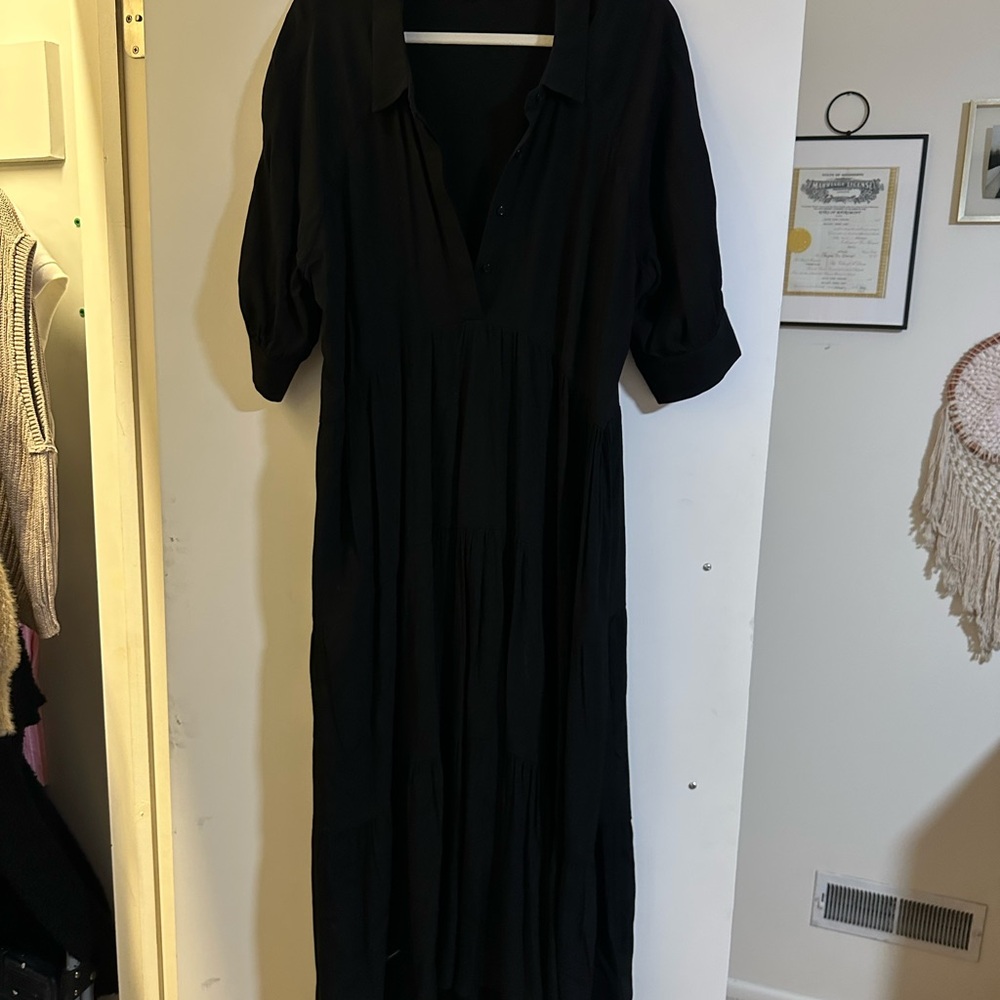 A Loves A Elegant Black Long Sleeve Dress
